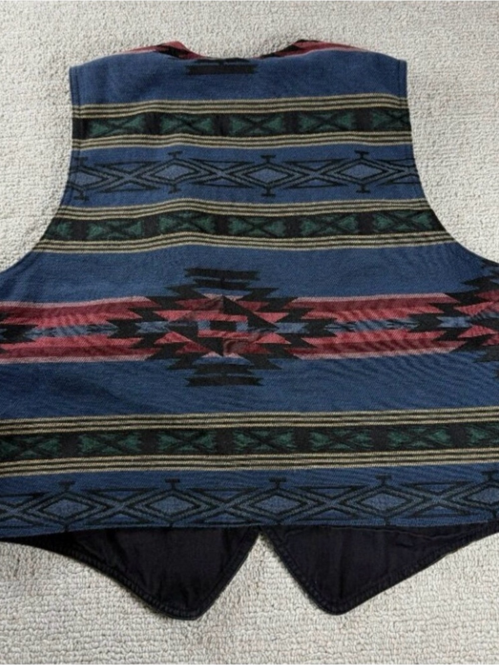 Vintage American Eagle Aztec Southwestern Textured Vest Multicolor Men’s Size 88